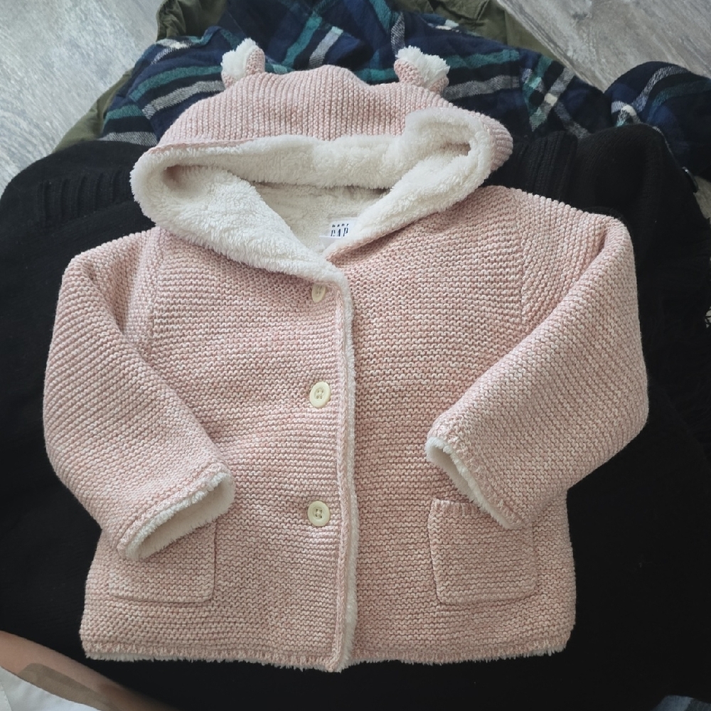 GAP Kids Pink Puffer Jacket with Ears